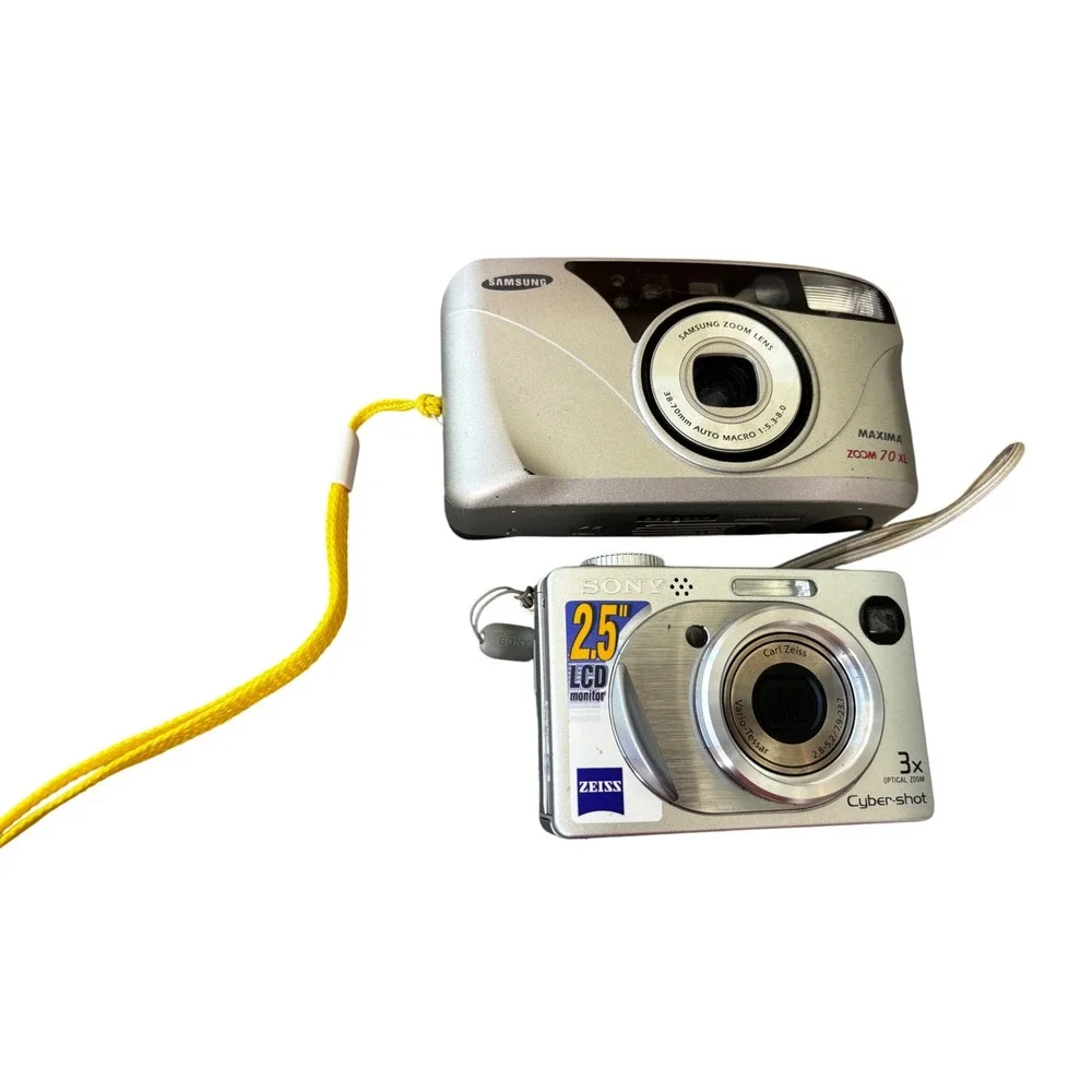 Sony Cyber-shot DSC-W1 Samsung Maxima Zoom 70 XL Vintage Camera Lot As-Is Repair